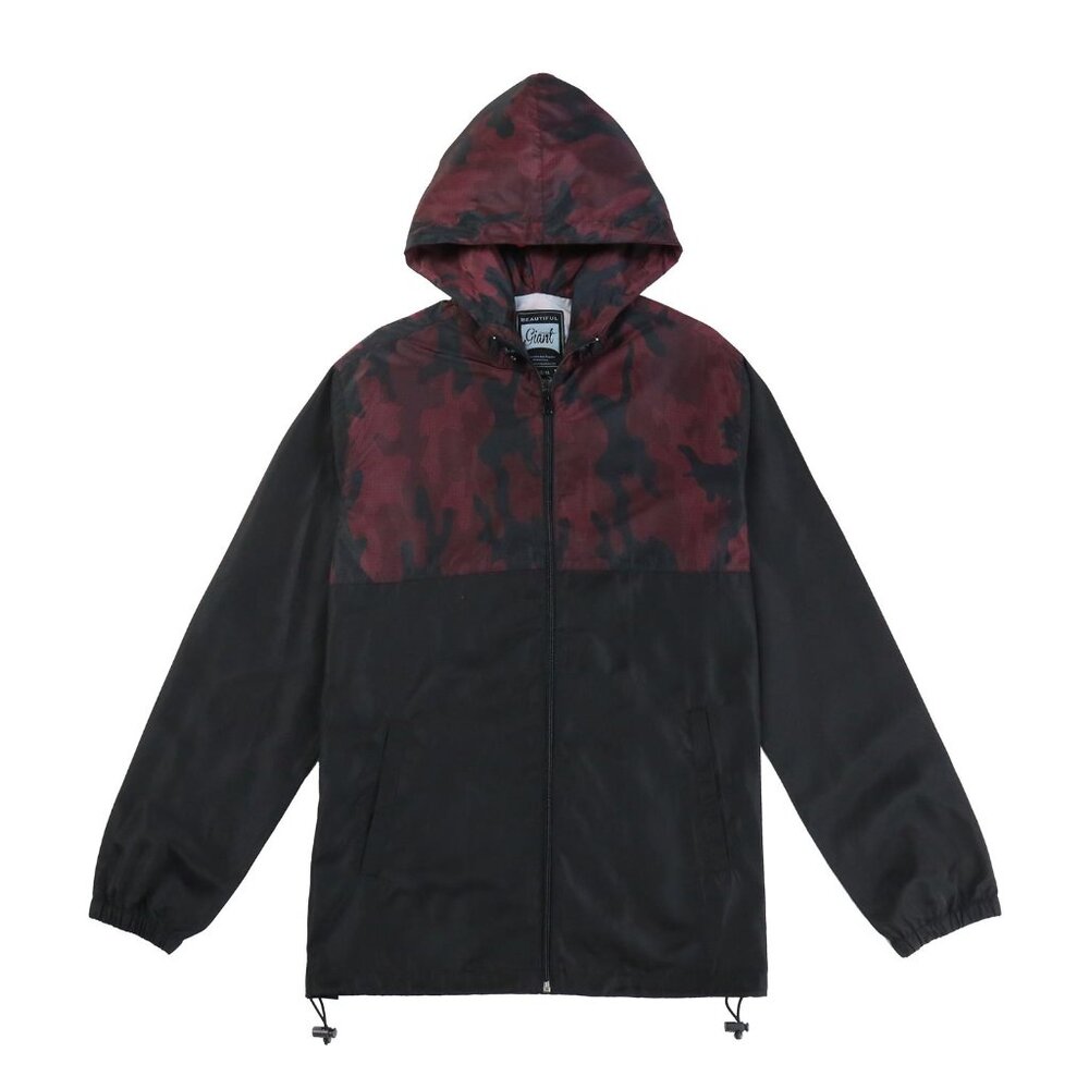 Men's Floral Windbreaker Hooded Jacket for Hiking Trip Size XL